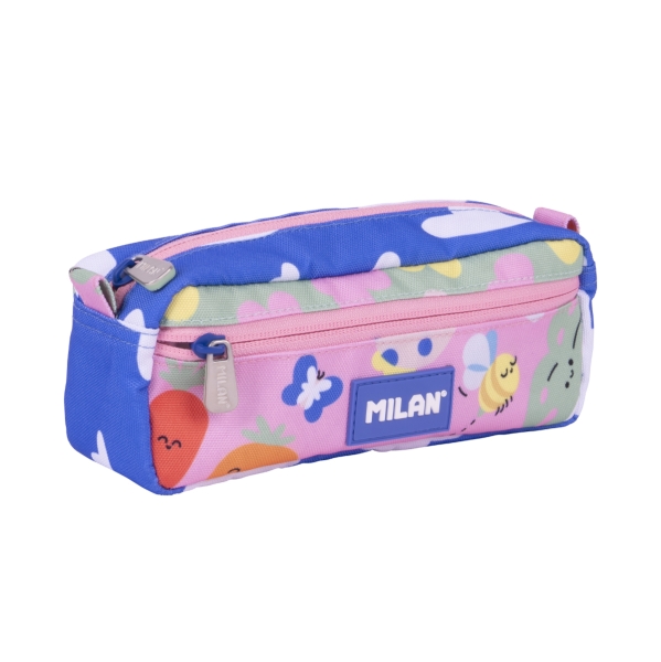 Milan Green and Grow Estuche Portatodo - Rectangular - 2 Cremalleras - 21x8.5x6.1cm - Multicolor