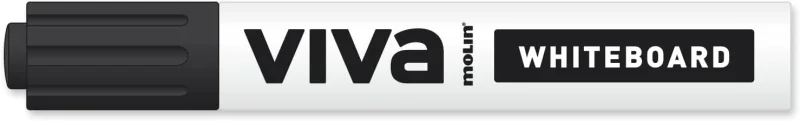 Molin Viva Rotulador para Pizarra Blanca - Punta Redonda de Fibra Sintetica - Trazo 3mm - Tinta con Base de Alcohol - Color Negro · Pack de 12 uds.