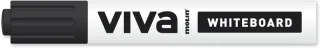Molin Viva Rotulador para Pizarra Blanca - Punta Redonda de Fibra Sintetica - Trazo 3mm - Tinta con Base de Alcohol - Color Negro · Pack de 12 uds.
