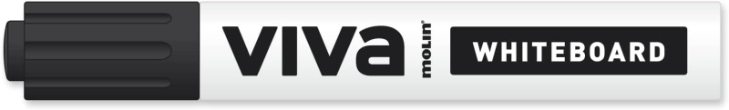Molin Viva Rotulador para Pizarra Blanca - Punta Redonda de Fibra Sintetica - Trazo 3mm - Tinta con Base de Alcohol - Color Negro · Pack de 12 uds.