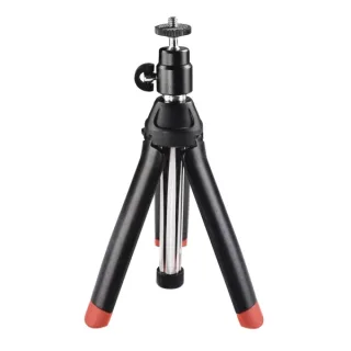 Hama Multi 4In1 Tripode Mini con Rosca 1/4" - Altura Ajustable hasta 86cm - Soporte para Smartphone y Camara Deportiva - Peso Max 400g - Aluminio - Cabezal de 3 Vias - Color Negro