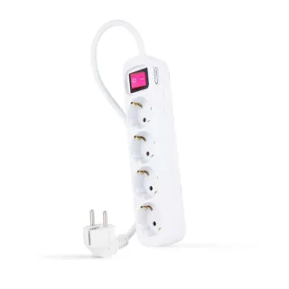 Nanocable Regleta 4 tomas con interruptor Blanca