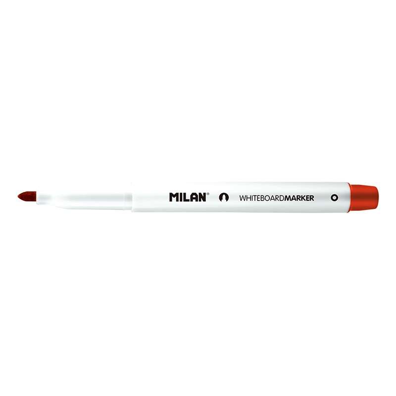 Milan Rotuladores para Pizarra Blanca con Punta Redonda - Punta 3.7 mm - Tinta a Base de Alcohol - Borrable en Seco - Color Rojo · Pack de 12 uds.