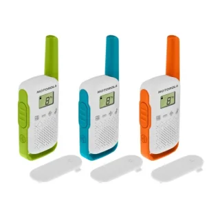 Motorola T42 Pack 3 Walkie Talkies - 16 Canales PMR446 - Alcance hasta 4Km - Autonomia hasta 18h