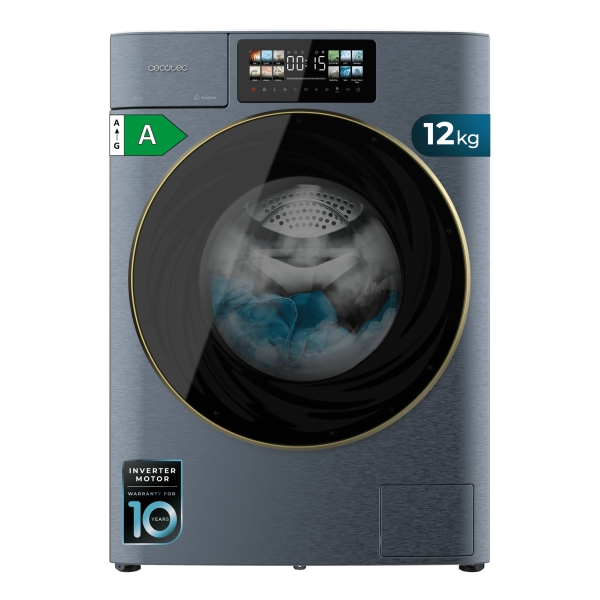 Cecotec Bolero DressCode 12950 Autodose Direct Drive 3D Titanium Lavadora de Carga Frontal de 12kg - 1400rpm - Autodosificacion - 13 Programas - Pantalla Tactil - 60x57.7x84.7cm - Color Azul