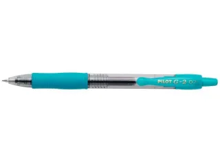 Pilot Boligrafo de Gel G2 Rollerball Retractil - Recargable - Punta de Bola Redonda 0.7mm - Trazo 0.32mm - Grip Ergonomico - Color Turquesa · Pack de 12 uds.