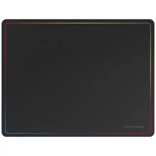 Mars Gaming Alfombrilla Gaming Nanotextil - Deslizamiento Suave - Efecto Rainbow - Base Antideslizante - Alta Durabilidad - Color Negro