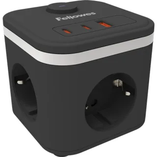 Fellowes Cubo Multienchufe USB Negro