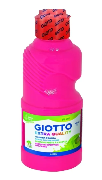 Giotto Extra Quality Fluo Tempera - 250ml - Lispa para el Uso - Botella Bio Pet - Color Rosa Fluorescente