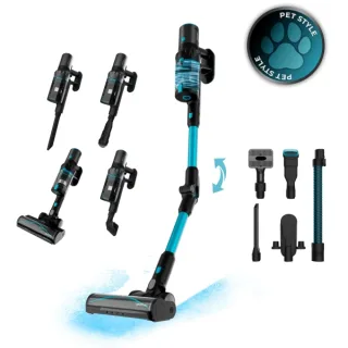 Cecotec Conga Rockstar 3500 Storm Pet Flex Aspirador Escoba Vertical sin Cable - 500W - 30kPa - Autonomia 70min - Cepillo Antienredos - Tubo Flexible - Luz LED - Bateria de 33.6V - Color Neg