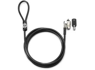 HP Nano Keyed Cable Antirrobo - Ranura Nano - Cable de Acero Galvanizado 1.83m Revestido en Vinilo - Cabezal Giratorio - Facil de Instalar y Compatible con Equipos HP con Ranura Nano - Color