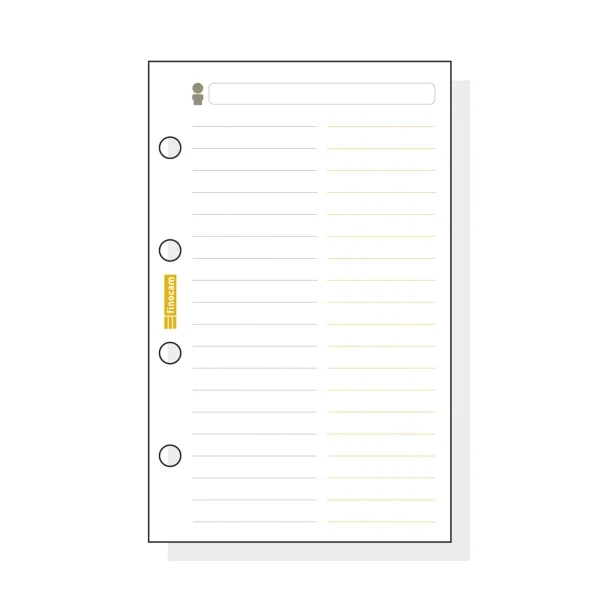 Finocam C154 Recambio Telefonico para Agendas Classic - Formato 601 - 56x89x5mm - Color Blanco