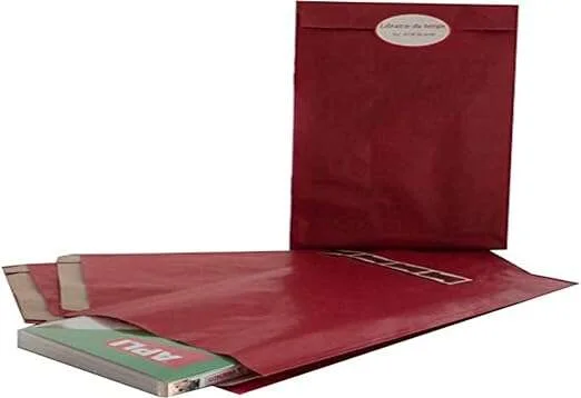 Apli Pack de 250 Sobres Kraft - Tamaño 24x43x7mm - Papel Kraft 50g/m² - Reutilizables y Reciclables - Color Rojo