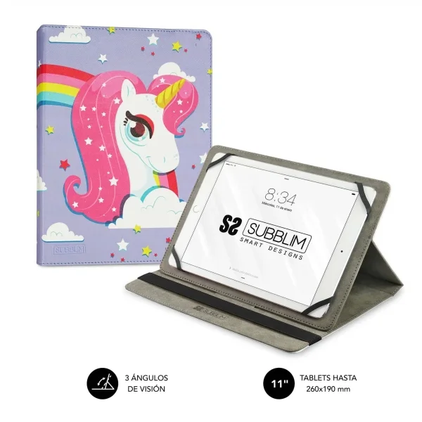 Subblim Funda Tablet Universal Trendy 9.6" a 11" - Posicion Stand con 2 Angulos de Vision - Soporte Antideslizante - Colores Varios