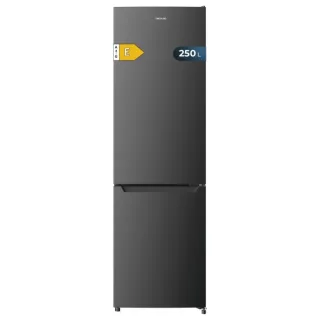 Cecotec Bolero CoolMarket Combi 250 Dark E Frigorifico Combi - Capacidad 250L - Temperatura Regulable - Frio Envolvente - Cajon Humedad Regulable - Clase E - 54x57.6x180cm - Color Acero