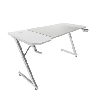 Mars Gaming MGD-X140 Mesa Gaming - Soportes Auriculares y Bebidas - Alfombrilla XXL - Estructura Acero - 140x60x1.5cm - Acabado en Fibra de Carbono - Color Blanco