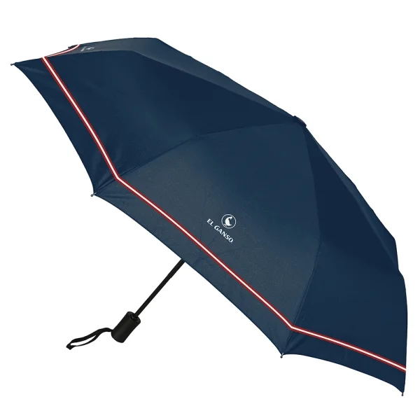 Safta el Ganso Classic Paraguas Automatico de 102cm - 8 Paneles - Asa Engomada - Punta de PVC - Poliester - Nervios de Acero de 8mm - Color Azul Marino