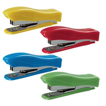 Petrus 200 Liliput Grapadora + 1 Caja de 1.000 Grapas 23/6 - Hasta 12 Hojas - Grapas 23/6 - Grapado Cerrado y Clavado - Colores Surtidos · Pack de 10 uds.