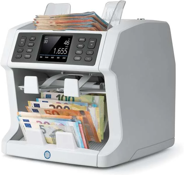 Safescan 2995-SX Contadora de Billetes - Procesamiento Avanzado de Efectivo - Clasificacion por Divisa, Estado y Falsificaciones - Funciones de Ahorro de Tiempo