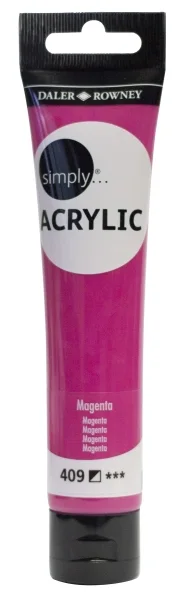 Daler Rowney Simply Pintura Acrilica - Tubo de Plastico - 75ml - Color Magenta