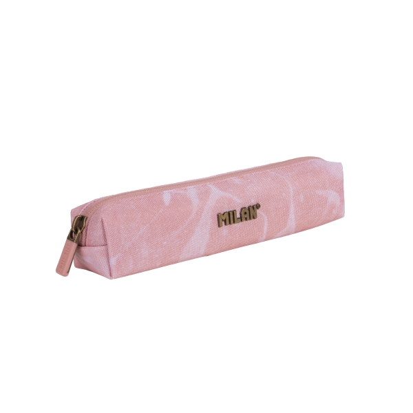 Milan Lava Mini Estuche Portatodo - Redondo - Cierre de Cremallera - 20.5x4.5x5cm - Color Rosa