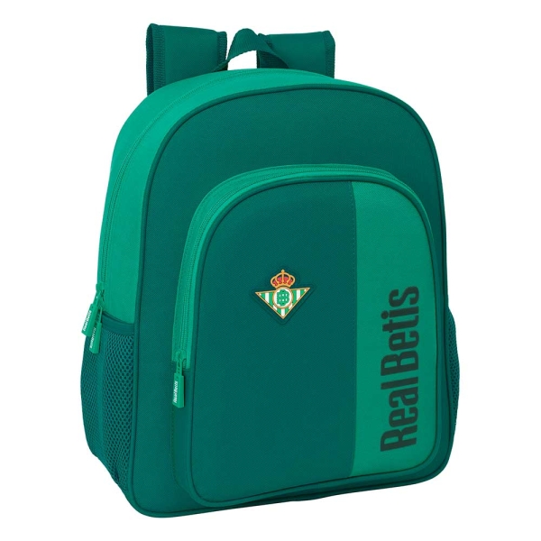 Safta Real Betis Balompie Mochila - Adaptable a Carro - Portabotellas - Doble Tirador en Cremallera - Hombreras Ergonomicas y Acolchadas - Resistente al Agua - 15L - 320x120x380mm - Color Verde