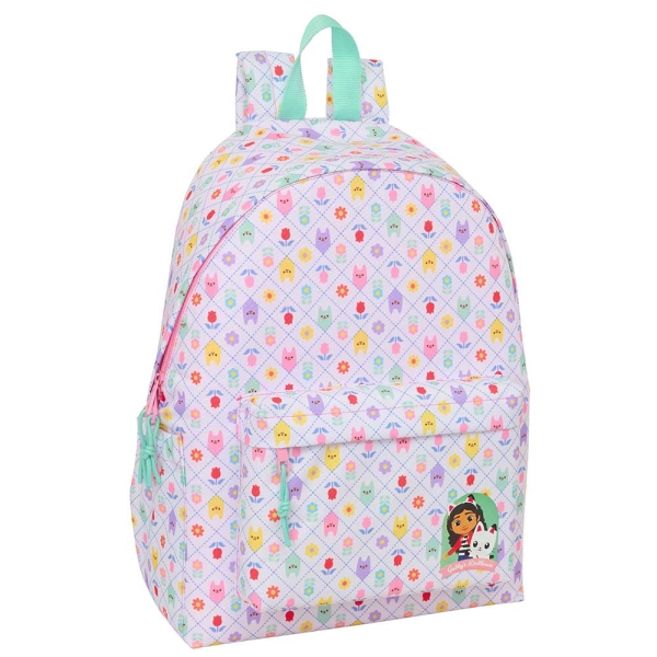 Safta Gabby's Dollhouse Mochila para Portatiles hasta 14.1" - Portabotellas - Cremallera con Doble Tirador - Asa de Mano - Bolsillo Frontal - Acolchada - 31x43x13cm - Color Lavanda
