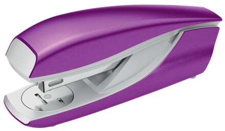 Petrus 635 WOW Grapadora Metalica + Caja de 200 Grapas - Hasta 30 Hojas - Extraegrapas Integrado - Grapado Cerrado, Abierto y Clavado - Color Violeta Metalizado