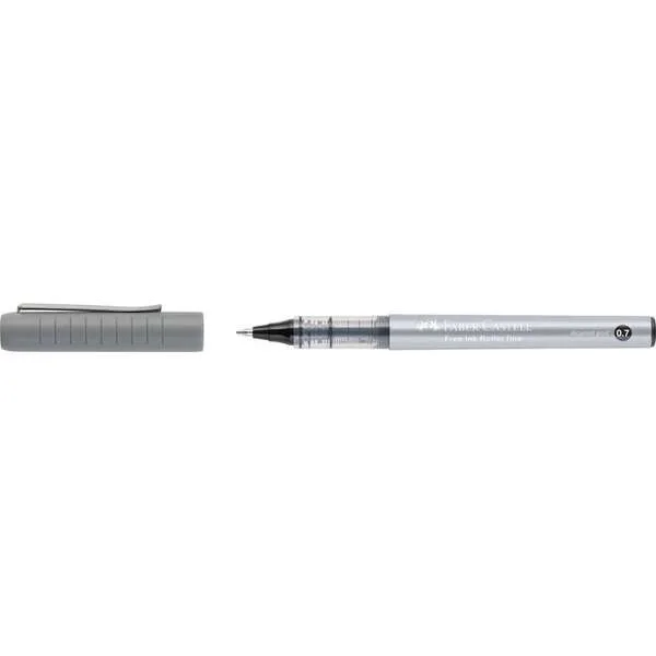 Faber-Castell Roller Free Ink Boligrafo de Tinta Liquida - Punta Conica 0,7mm - Ancho de Linea Fino - Clip de Metal - Color Negro