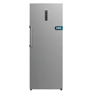 Cecotec Congelador Bolero CoolMarket UF 380 inox D Congelador Vertical Convertible - Capacidad 380L - Luz LED - Nofrost - Alarma de Puerta Abierta - Compresor Inverter - Color Acero