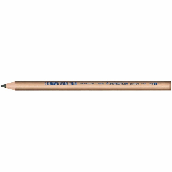 Staedtler Noris Natural 119 Jumbo Lapiz de Grafito Triangular HB 4mm - Madera Certificada FSC - Cuerpo de Color Madera Natural · Pack de 12 uds.