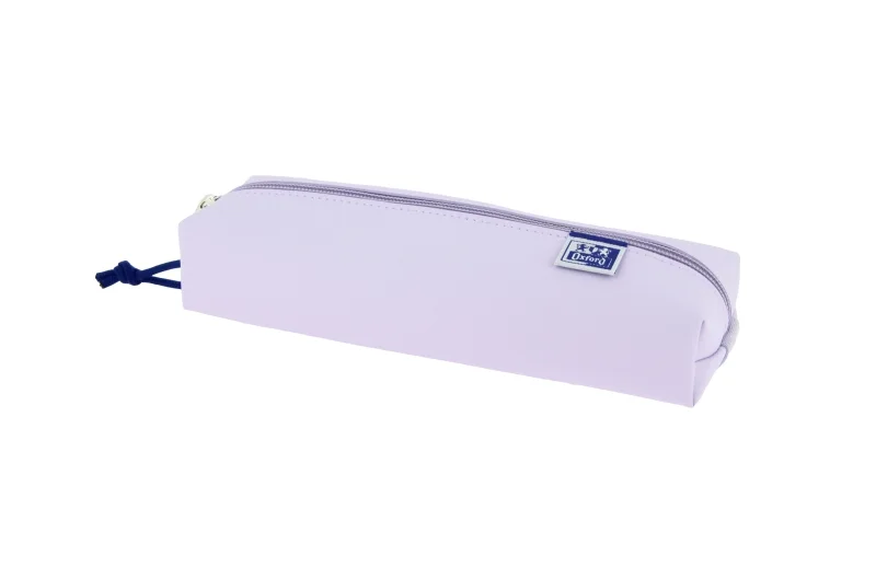 Oxford Live & Go Estuche Rectangular Mediano - Material Acolchado - Goma Elastica para unirlo al Cuaderno - Color Malva