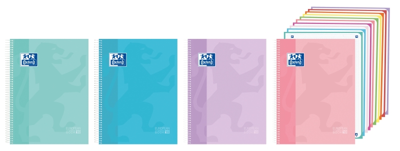 Oxford Cuaderno de Espiral - Formato A4+ - 200 Hojas - Cuadricula 5x5mm - Tapa Extradura - Anti Traspaso de Tinta - Digitalizacion de Textos con App - Colores Surtidos · Pack de 5 uds.