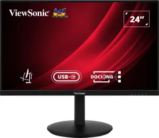 ViewSonic VG2409U-2 Monitor LED 24" IPS Full HD 1080p HDR - Respuesta 4ms - Altavoces 5W - 16:9 - Ajustable en Altura, Giratorio e Inclinable - HDMI, Audio, USB, RJ45 - Angulo de Vision 178º