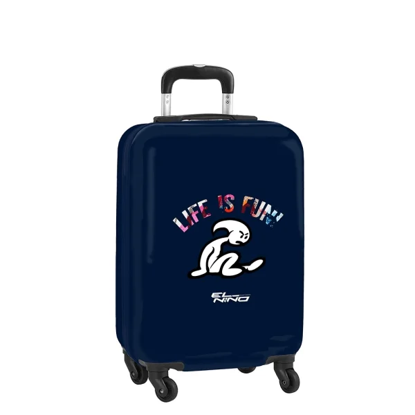 Safta el Niño Life Is Fun Maleta Trolley de Cabina 20” - Cierre con Candado - Interior Forrado y Bolsillos - Ruedas Giratorias - Mango Extensible Ajustable - Color Azul Marino