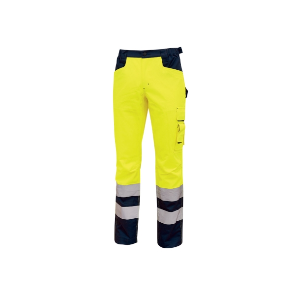 Upower Beacon Pantalon de Trabajo con Bolsillos Multifuncionales - Talla 2XL - Cierre de Seguridad, Cintura Porta Martillo, Rodillas Preformadas, Rayas Reflectantes, Proteccion DPI2 - Color