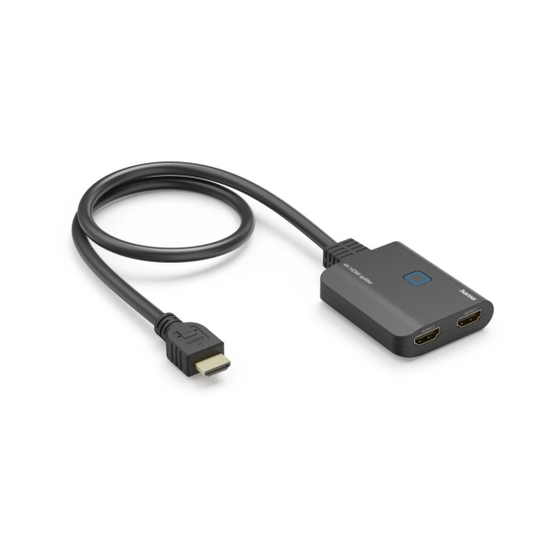 Hama Divisor HDMI 4K - 1 Entrada - 2 Salidas - Indicador LED - 6.55x1.6x5.55cm - Color Negro