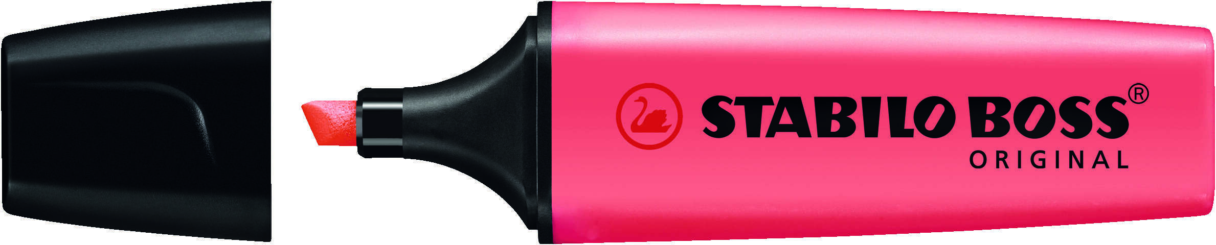 Stabilo Boss 70 Rotulador Marcador Fluorescente - Trazo entre 2 y 5mm - Recargable - Tinta con Base de Agua - Color Rojo Fluorescente · Pack de 10 uds.