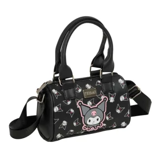 Safta Kuromi Bolso - Cremallera - Interior Forrado - Asas y Bandolera Ajustables - 1.20L - 160x75x100mm - Color Negro