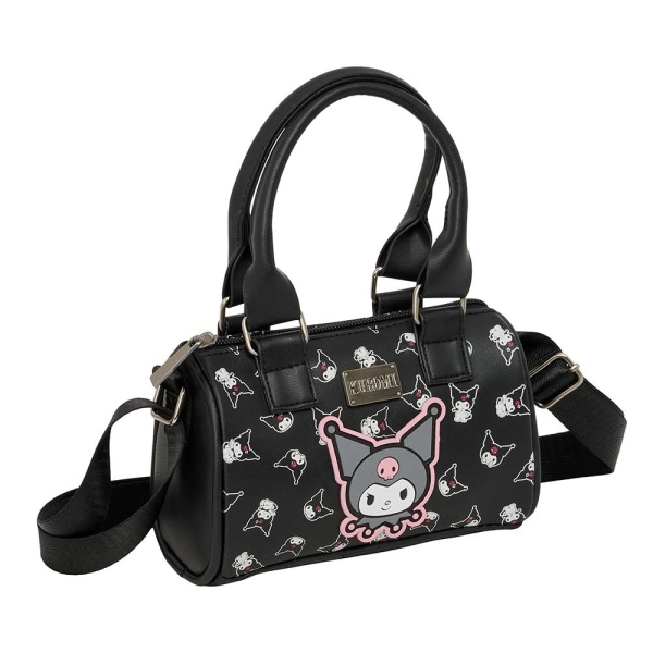 Safta Kuromi Bolso - Cremallera - Interior Forrado - Asas y Bandolera Ajustables - 1.20L - 160x75x100mm - Color Negro