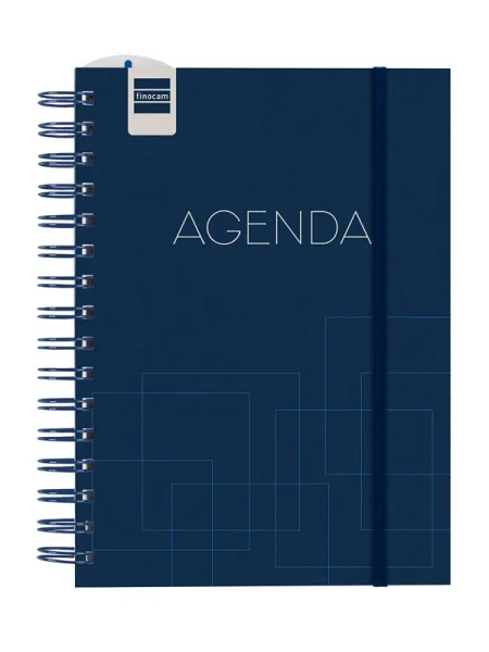 Finocam Institut Agenda Escolar 26/27 en Catalan - Semana Vista Vertical - Formato 4º - 155x215mm - Tapas de Polipropileno - Papel de 90g/m2 - Espiral Metalica - Color Azul Marino