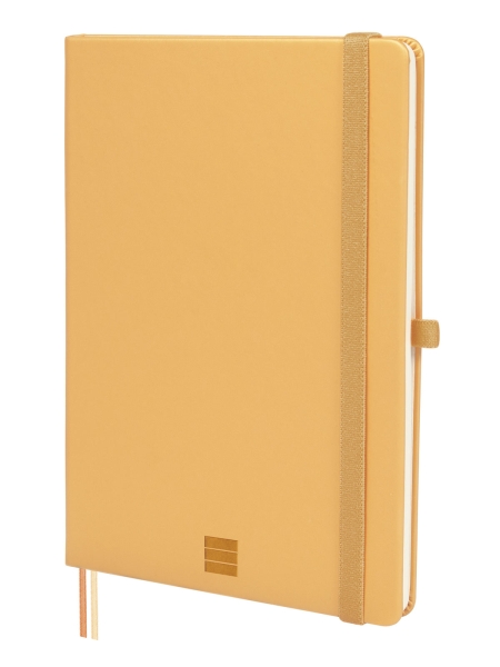 Finocam Nexo Cuaderno de Tapa Dura - 72 Hojas - Formato A5 - 148x210mm - Papel Crema de 80g/m2 - Liso - Bolsillo Interior - Cierre con Goma - Hojas Microperforadas - Color Camel