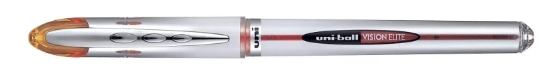 Uni-ball Vision Elite UB-200 Rollerball de Tinta Liquida - Punta de Bola 0.8mm - Sistema Antifugas para Viajes - Color Naranja · Pack de 12 uds.