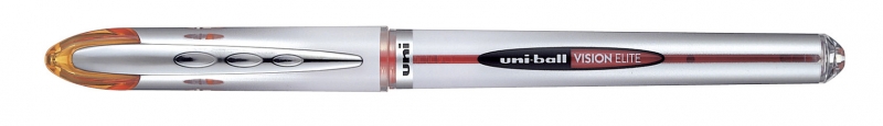 Uni-ball Vision Elite UB-200 Rollerball de Tinta Liquida - Punta de Bola 0.8mm - Sistema Antifugas para Viajes - Color Naranja · Pack de 12 uds.