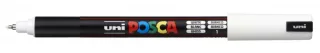 Posca PC-1MR Marcador de Pintura - Punta Roller de Fibra 0.7mm - Tinta Pigmentada Base al Agua - Linea Extrafina - Resistente a la Luz - Color Blanco · Pack de 6 uds.