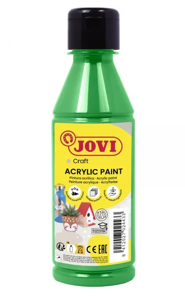 Jovi Jovidecor Acryl Pintura Acrilica - Acabado Satinado - Alto Poder Cubriente - Facil Aplicacion - Resistente al Agua y Jabon - Color Verde