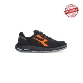 Upower Orion Plus S ESD Calzado de Seguridad Bajos - Talla 35 - Gamuza Perforada, Puntera de Aluminio, Suela Antideslizante, Inserto Anti-Fatiga, Proteccion S1PS FO SR - Color Negro/Naranja