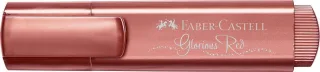 Faber-Castell Textliner 46 Metallic Marcador Fluorescente - Punta Biselada - Trazo entre 1mm y 5mm - Tinta con Base de Agua - Color Rojo Metalico · Pack de 10 uds.