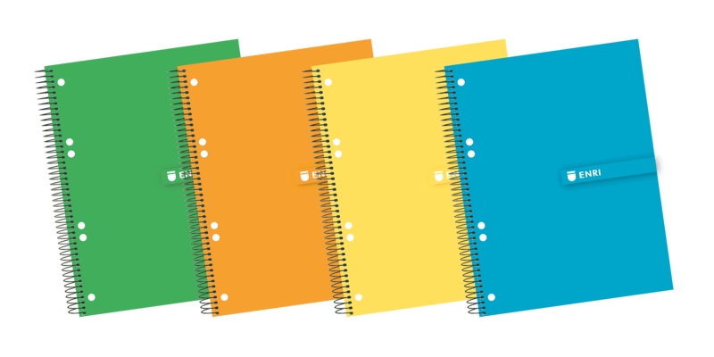 Enri A5+ Europeanbook - Tapa Extradura Resistente - Espiral Duradero - 140 Hojas de Papel de Alta Calidad - Formato 5x5 - Colores Surtidos · Pack de 5 uds.