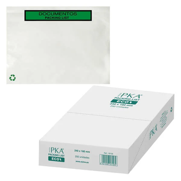 Dohe ECO Caja de 250 Sobres Autoadhesivos para Envio de Documentos 240x180mm - Packing List Especial Envios